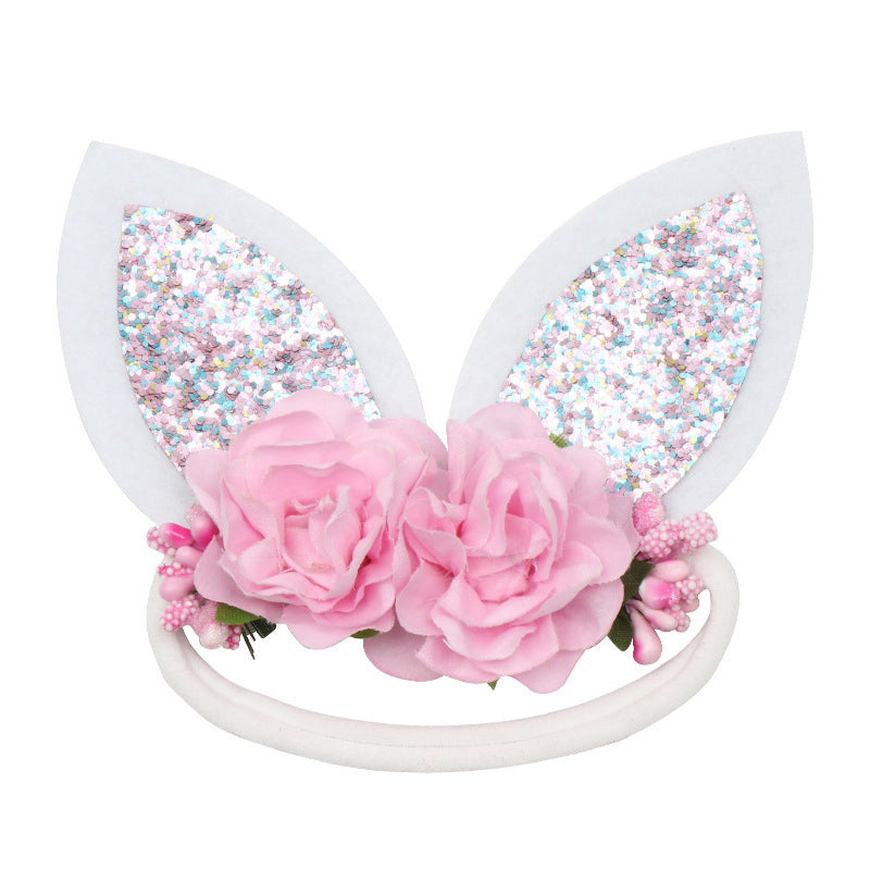 Diadema elástica con orejas de conejo para niños de Pascua al por mayor